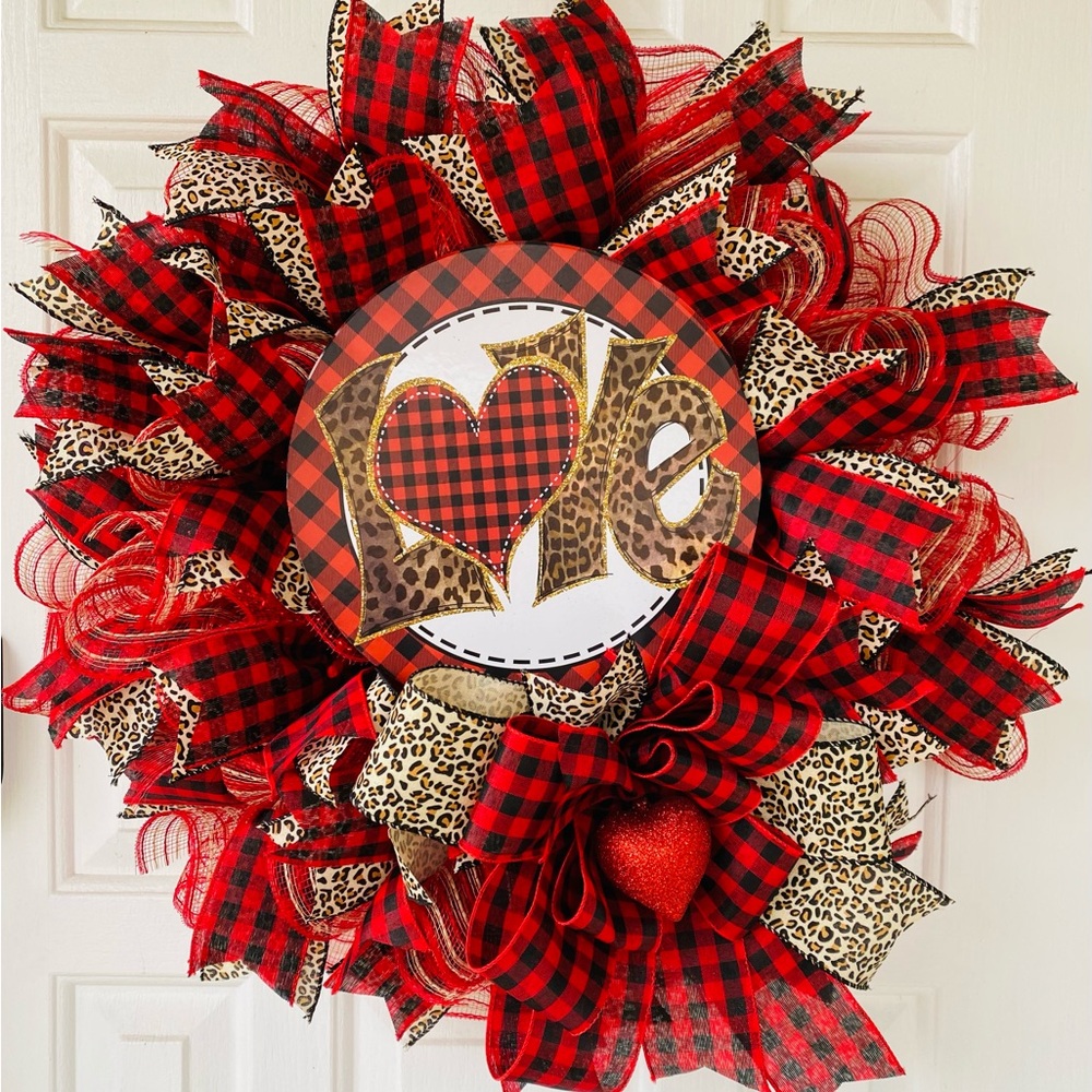 Red and Black Plaid Holiday Wreath